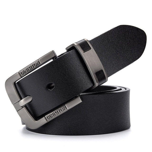 Luxury Cow Genuine Leather Alloy Buckle Belts-men-wanahavit-DS802 Black-100cm-wanahavit