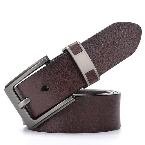 Load image into Gallery viewer, Luxury Cow Genuine Leather Alloy Buckle Belts-men-wanahavit-DS803 Coffee-100cm-wanahavit
