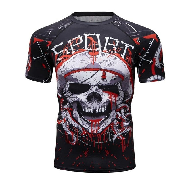 MMA Skull Printed Workout Quick Dry Set-men fitness-wanahavit-1-M-wanahavit