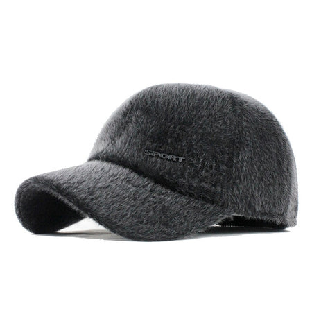 Solid Color Winter Warm Ear Flaps Baseball Cap-unisex-wanahavit-F171 Black-wanahavit
