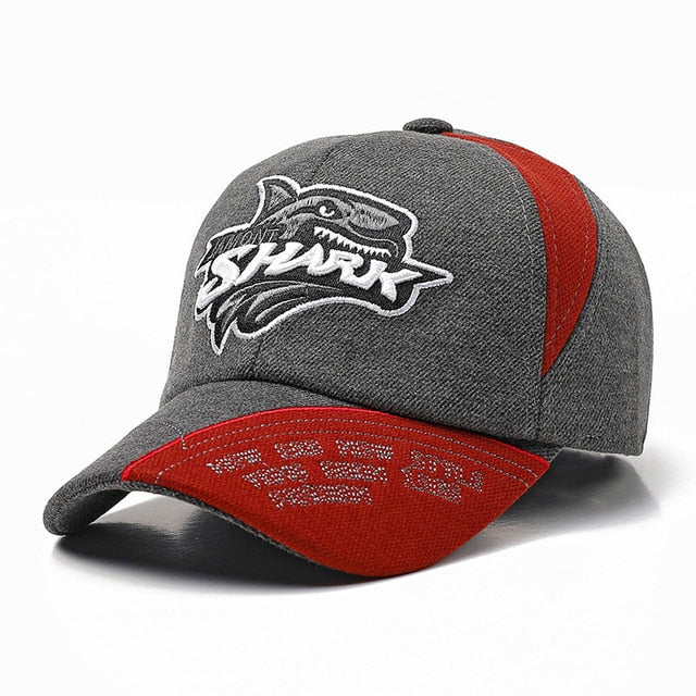Jamont Graphic Shark Embroidered Baseball Cap-unisex-wanahavit-Red Gray-52-56cm-wanahavit