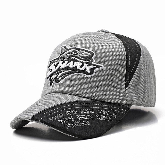 Jamont Graphic Shark Embroidered Baseball Cap-unisex-wanahavit-Black Gray-52-56cm-wanahavit