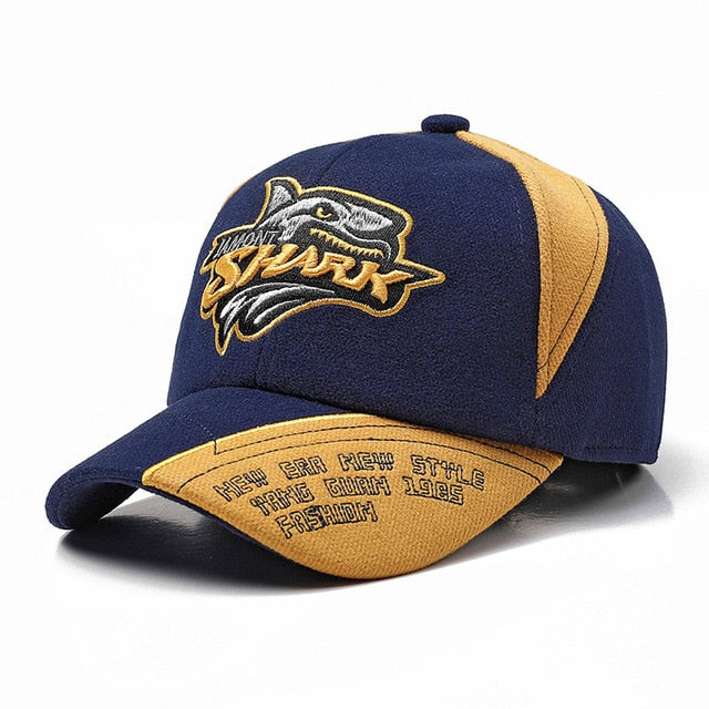 Jamont Graphic Shark Embroidered Baseball Cap-unisex-wanahavit-Yellow Navy-52-56cm-wanahavit