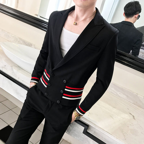 Load image into Gallery viewer, Stylish British Deep V Slim Fit Casual Blazer-men-wanahavit-Black-M-wanahavit
