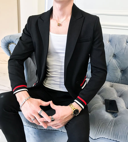 Stylish British Deep V Slim Fit Casual Blazer-men-wanahavit-Black-M-wanahavit