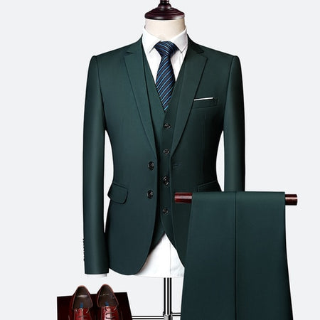 Formal Prom Business Slim Fit Suits Set Jacket, Pants & Vest-men-wanahavit-Royal blue-XL-wanahavit