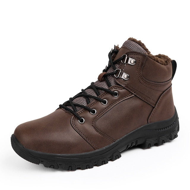 Men High Top Lace Up Hiking Boots With Fur-men-wanahavit-Brown-6.5-wanahavit