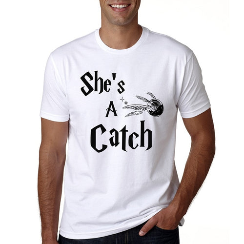 Load image into Gallery viewer, She&#39;s A Catch He&#39;s A Keeper Matching Couple Tees-unisex-wanahavit-MY30-MSTWH-L-wanahavit
