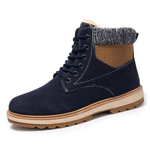 Load image into Gallery viewer, Winter Casual Fashion Lace Up Warm Snow Boots-men-wanahavit-Blue Boots-6.5-wanahavit
