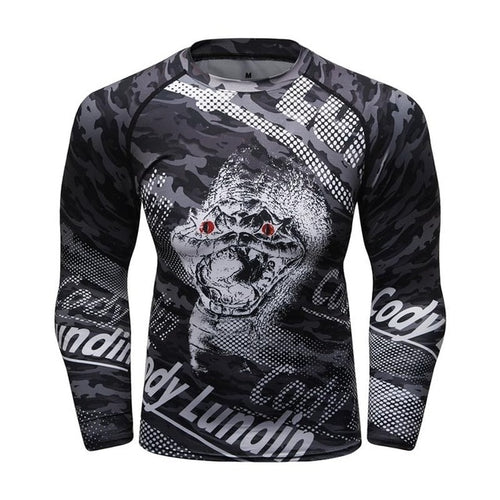 Load image into Gallery viewer, MMA Printed Workout Quick Dry Fitness Long Sleeves-men fitness-wanahavit-7-M-wanahavit
