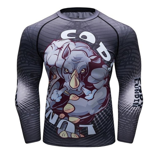 Load image into Gallery viewer, MMA Printed Workout Quick Dry Fitness Long Sleeves-men fitness-wanahavit-8-M-wanahavit
