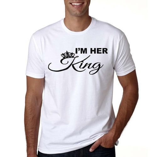 Load image into Gallery viewer, I&#39;m His Queen &amp; I&#39;m Her King Couple Tees-unisex-wanahavit-MR10-MSTWH-L-wanahavit
