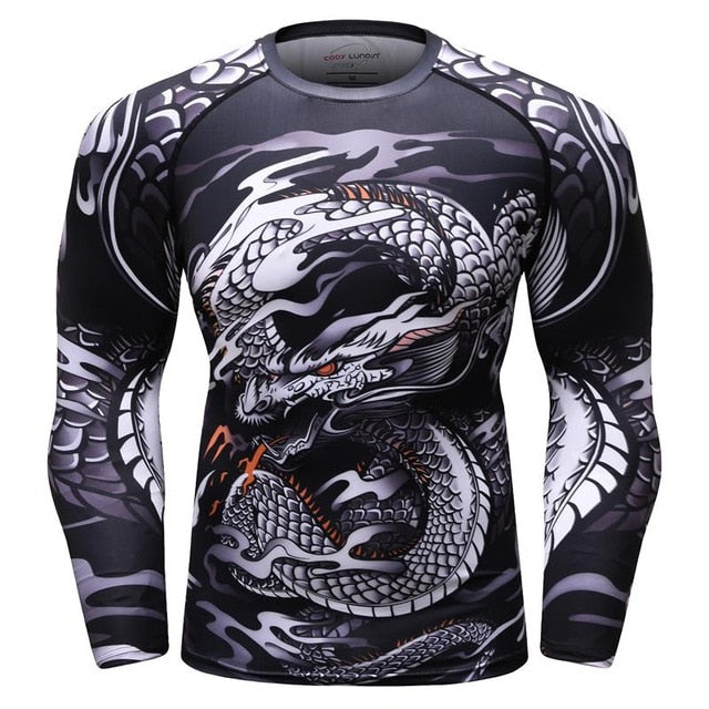 MMA Dragon Printed Workout Quick Dry Fitness Set-men fitness-wanahavit-3-M-wanahavit