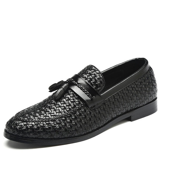 Oxford Microfiber Leather Tassel Luxury Slip On Loafer Shoes-men-wanahavit-Black Casual Shoes-5.5-wanahavit