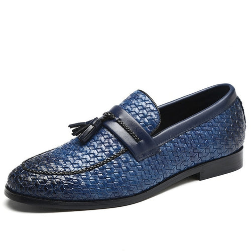 Load image into Gallery viewer, Oxford Microfiber Leather Tassel Luxury Slip On Loafer Shoes-men-wanahavit-Blue Casual Shoes-6-wanahavit
