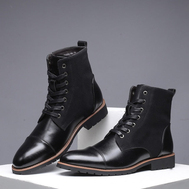 Winter Cowboy Fashion Leather Military Boots-men-wanahavit-Black Boots-11-wanahavit