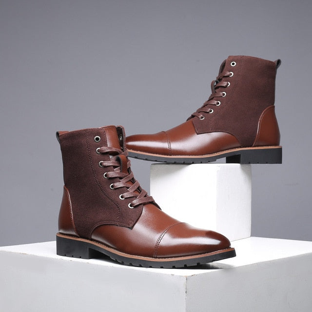 Winter Cowboy Fashion Leather Military Boots-men-wanahavit-Brown Boots-11-wanahavit