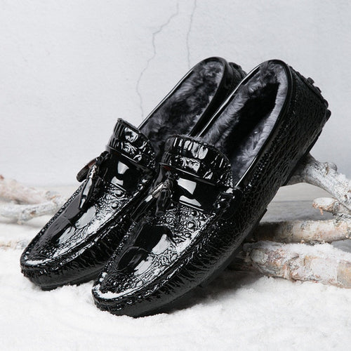 Load image into Gallery viewer, Luster Leather Casual Moccasins Slip On Flat Shoe-men-wanahavit-Black Leather Shoes-6-wanahavit
