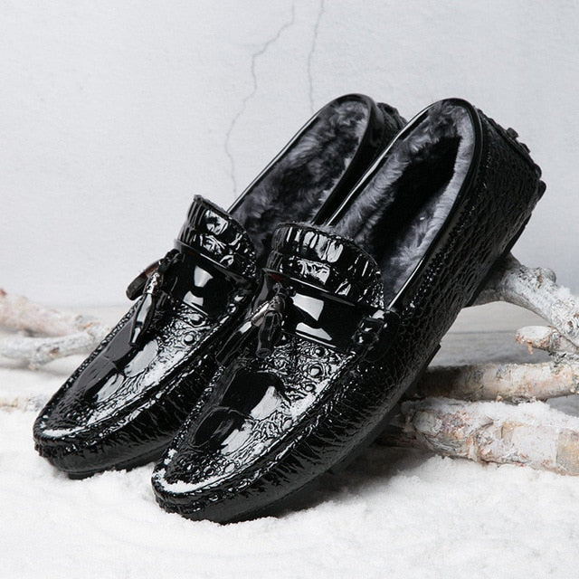 Luster Leather Casual Moccasins Slip On Flat Shoe-men-wanahavit-Black Leather Shoes-6-wanahavit
