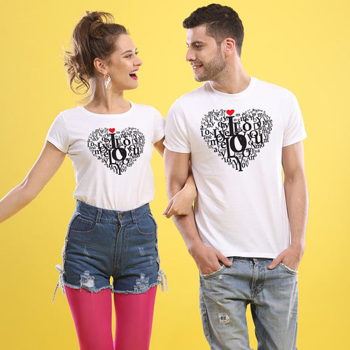 Load image into Gallery viewer, Love Heart Doodle Couple Tees-unisex-wanahavit-FB77-FSTWH-L-wanahavit
