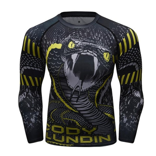 Load image into Gallery viewer, MMA Samurai Mask Print Workout Quick Dry Long Sleeve-men fitness-wanahavit-4-XL-wanahavit
