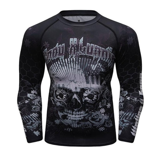 Load image into Gallery viewer, MMA Samurai Mask Print Workout Quick Dry Long Sleeve-men fitness-wanahavit-5-XL-wanahavit
