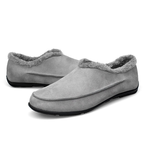 Load image into Gallery viewer, Designer Winter Suede Moccasins Slip On Flat Shoes-men-wanahavit-Grey Shoes-5.5-wanahavit
