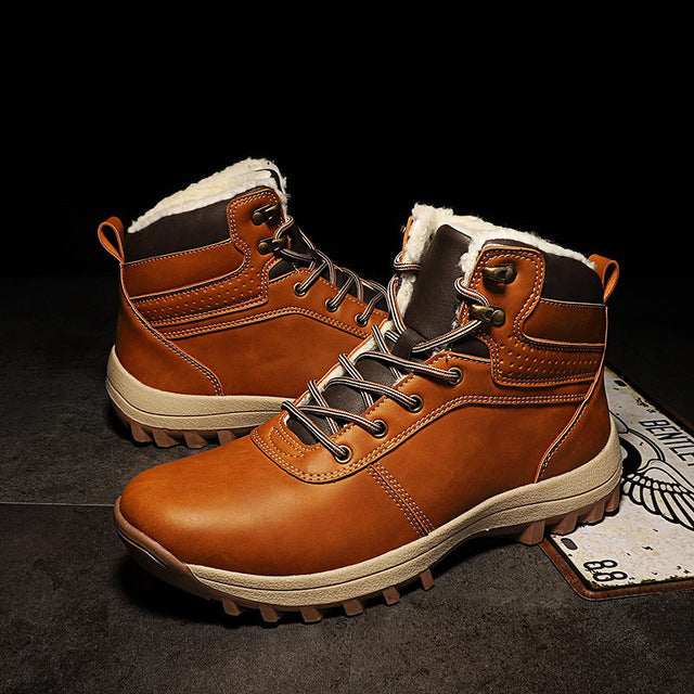 High Quality Genuine Leather Winter Waterproof Ankle Boots-men-wanahavit-khaiki Boots-6.5-wanahavit