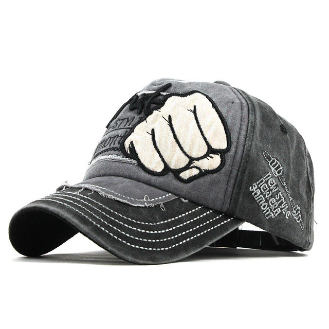 Shut Knuckle Punch Embroidered Baseball Cap-unisex-wanahavit-F190 Black-Adjustable-wanahavit