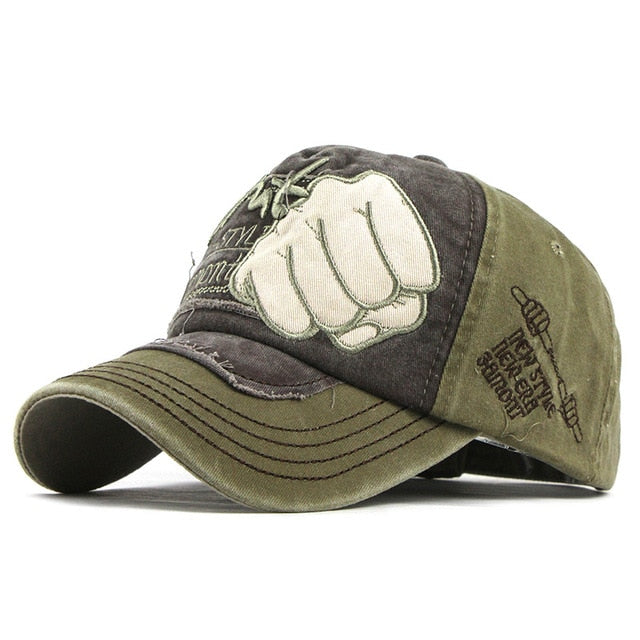 Shut Knuckle Punch Embroidered Baseball Cap-unisex-wanahavit-F190 Khaki Brown-Adjustable-wanahavit