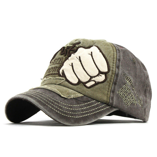Shut Knuckle Punch Embroidered Baseball Cap-unisex-wanahavit-F190 Brown Khaki-Adjustable-wanahavit