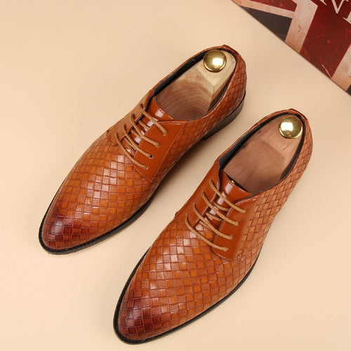 Load image into Gallery viewer, Lace Up Business Leather Casual Shoes-men-wanahavit-Brown Leather Shoes-6-wanahavit
