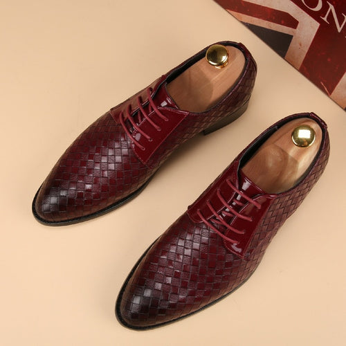 Load image into Gallery viewer, Lace Up Business Leather Casual Shoes-men-wanahavit-Red Leather Shoes-6-wanahavit

