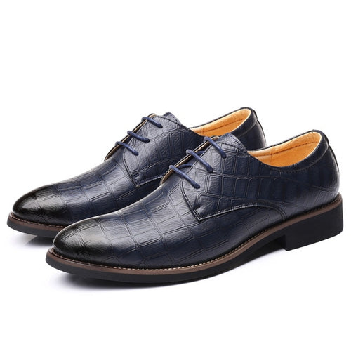 Load image into Gallery viewer, Flexible Pointed Matte Leather Oxford Shoe-men-wanahavit-Blue Shoes-11-wanahavit
