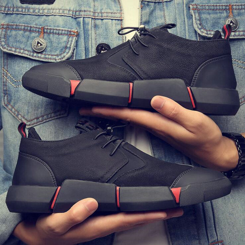 High Quality Leather Casual Fashion Breathable Sneakers-men-wanahavit-Black-6.5-wanahavit