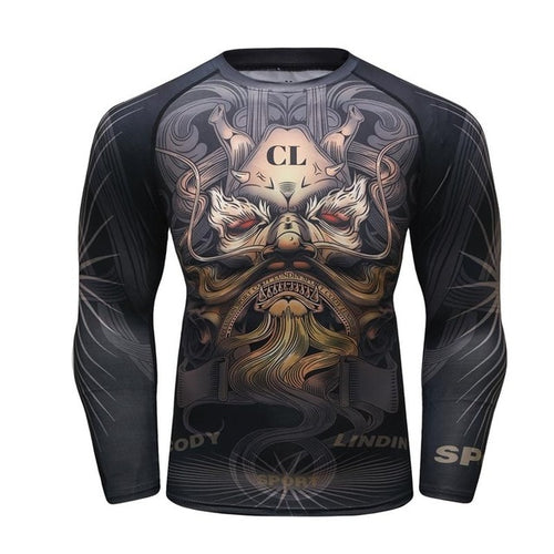 Load image into Gallery viewer, MMA Tiger Printed Workout Quick Dry Long Sleeve-men fitness-wanahavit-5-M-wanahavit
