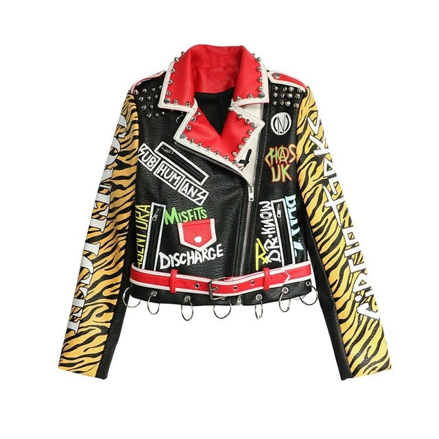 Punk Rock Disorder Leopard Studded Leather Jacket-women-wanahavit-Leopard-S-wanahavit
