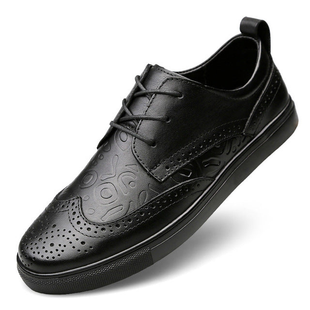 Casual Leather Plus Size Flats Leather Shoe-men-wanahavit-Black Shoes-6-wanahavit