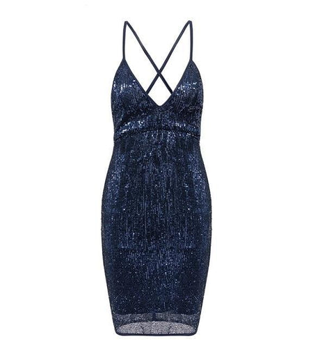 Christmas Sexy Backless Sequin Winter Elastic Dress-women-wanahavit-Navy Blue-S-wanahavit