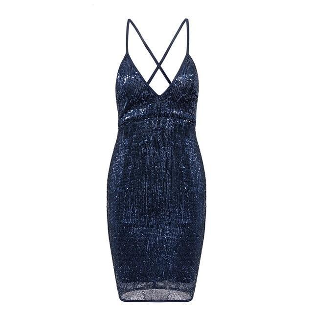 Christmas Sexy Backless Sequin Winter Elastic Dress-women-wanahavit-Navy Blue-S-wanahavit