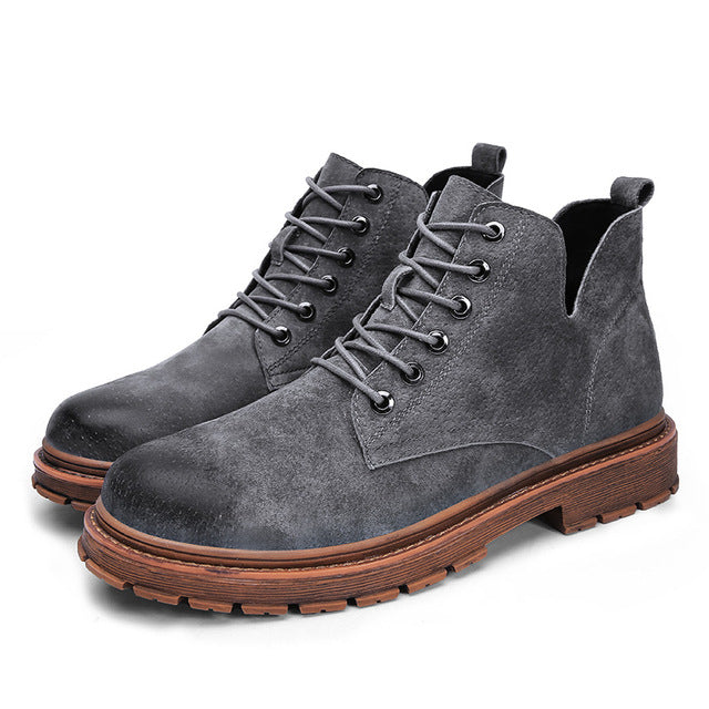 Fashion High Cut Lace Up Vintage British Military Boots-men-wanahavit-Grey-6.5-wanahavit