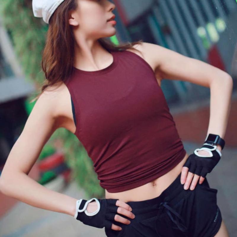 Breathable Gym Sleeveless Yoga Tank Top-women fitness-wanahavit-wine red-L-wanahavit