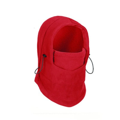 Thermal Fleece Balaclava Hooded Neck Warmer Winter Sports Face Mask Beanie-unisex-wanahavit-red-wanahavit