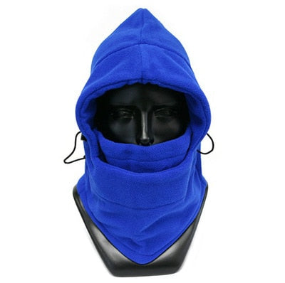 Thermal Fleece Balaclava Hooded Neck Warmer Winter Sports Face Mask Beanie-unisex-wanahavit-Royal blue-wanahavit