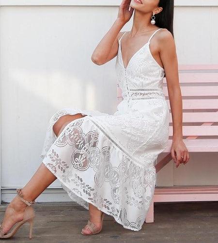 Elegant Strap Long Summer Maxi Dress-women-wanahavit-White-S-wanahavit