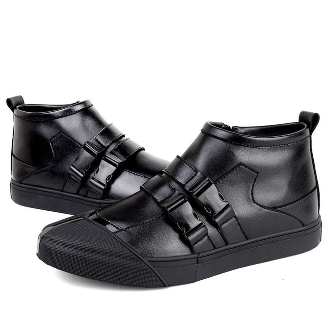 Leather Casual Gothic Buckle Strap Shoes-unisex-wanahavit-Black Leather Shoes-6.5-wanahavit