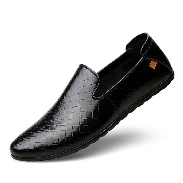 Breathable Comfortable Luxury Weave Casual Shoe-men-wanahavit-Black Flats-5.5-wanahavit