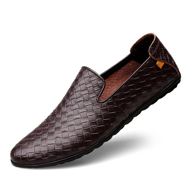 Breathable Comfortable Luxury Weave Casual Shoe-men-wanahavit-Brown Flats-5.5-wanahavit
