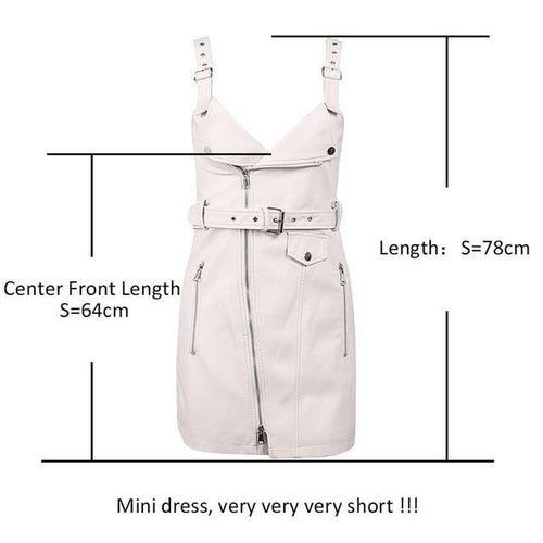 Load image into Gallery viewer, PU Leather Women Dress Bodycon Sexy Dress-women-wanahavit-Creamy white-S-wanahavit
