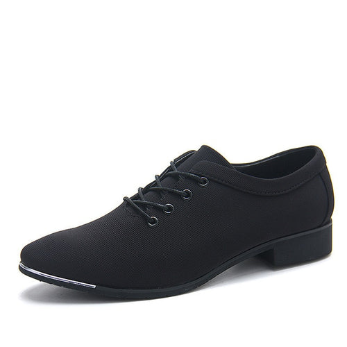 Load image into Gallery viewer, Italian Style Casual Canvas Formal Shoes-men-wanahavit-Black Dress Shoes-6.5-wanahavit
